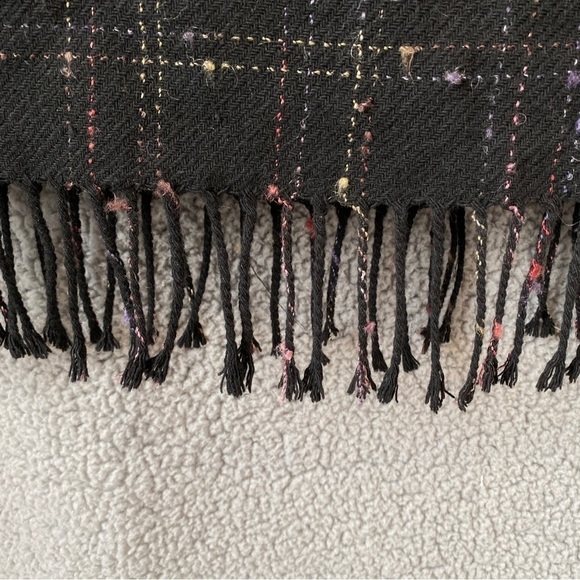 Laura Scott Wool Blend Plaid Fringe Midi Maxi Pencil Skirt Sz 14 - Picture 3 of 9